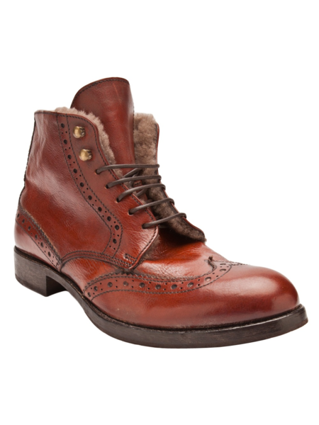 Мужские кожаные ботинки на меху